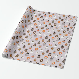 Schattige Halloween Uilen Patroon Cadeaupapier