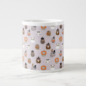 Schattige Halloween Uilen Patroon Grote Koffiekop (Voorkant)