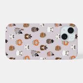 Schattige Halloween Uilen Patroon iPhone 15 Case (Achterkant horizontaal)