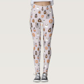 Schattige Halloween Uilen Patroon Leggings (Voorkant)