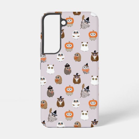 Schattige Halloween Uilen Patroon Samsung Galaxy Hoesje (Achterkant)