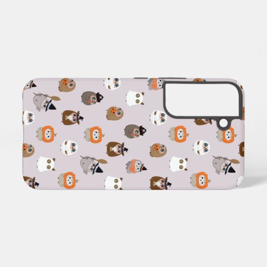 Schattige Halloween Uilen Patroon Samsung Galaxy Hoesje (Achterkant horizontaal)