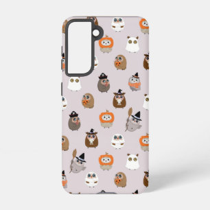 Schattige Halloween Uilen Patroon Samsung Galaxy Hoesje