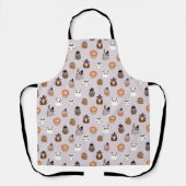 Schattige Halloween Uilen Patroon Schort (Voorkant)