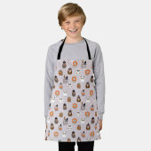 Schattige Halloween Uilen Patroon Schort (Gedragen)