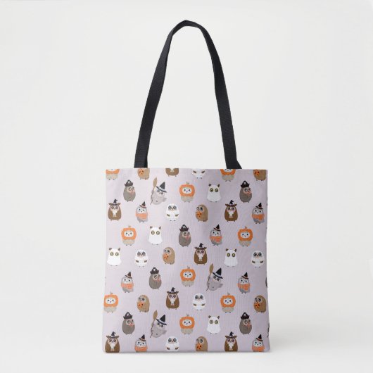 Schattige Halloween Uilen Patroon Tote Bag (Voorkant)