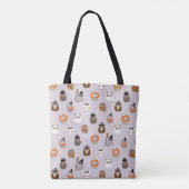 Schattige Halloween Uilen Patroon Tote Bag (Achterkant)