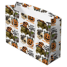Schattige Halloween Verjaardag Naam toevoegen Ghos Groot Cadeauzakje