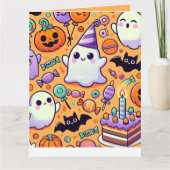 Schattige Halloween Verjaardag Wenskaart Kaart (Voorkant)