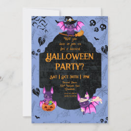 Schattige Halloween Vleermuis 2 Feest Kaart