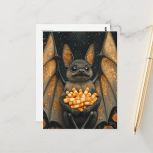 Schattige Halloween Vleermuis Kat Met Halloween Sn Briefkaart