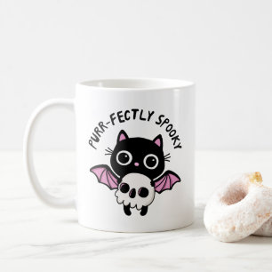 Schattige Halloween Vleermuis Kat - Perfect Grieze Koffiemok