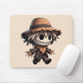 Schattige Halloween-vogelverschrikker Muismat (Met muis)