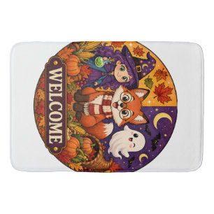 Schattige Halloween Vos Heks Geest Herfst Autumn W Badmat