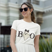 Schattige Halloween Vrouwen T-Shirt - "Boo" Ghost