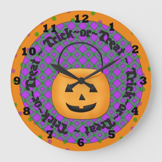 Schattige Halloween Wall klok (Voorkant)