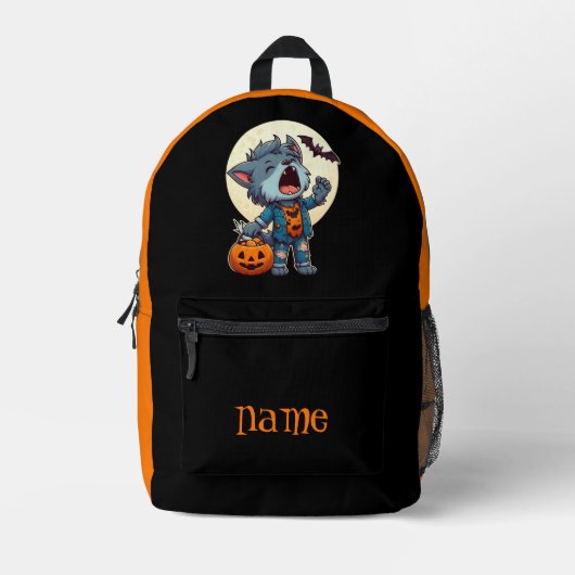 Schattige, Halloween weerwolf Bedrukte Rugzak (Voorkant)