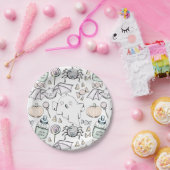 Schattige Halloween Wit Kids Verjaardagsfeestje Bo Papieren Bordje (Feest)