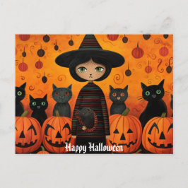 Schattige Halloween Witch 3 Briefkaart