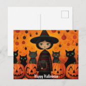 Schattige Halloween Witch 3 Briefkaart (Voorkant / Achterkant)