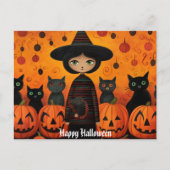 Schattige Halloween Witch 3 Briefkaart (Voorkant)