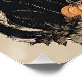 Schattige  Halloween Witch met Black Cat Perfect Poster (Hoek)