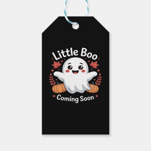 Schattige Halloween Zwangerschapsaankondiging Cadeaulabel (Voorkant)