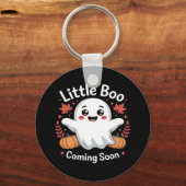 Schattige Halloween zwangerschapsaankondiging Sleutelhanger (Voorkant)