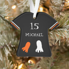 Schattige Halloween Zwart, Sinaasappel, Wit Gepers Ornament