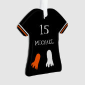 Schattige Halloween Zwart, Sinaasappel, Wit Gepers Ornament (voorkant)