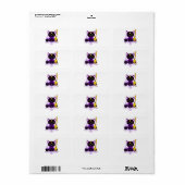 Schattige Halloween Zwarte Kat Heks Etiket (Full Sheet)