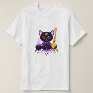Schattige Halloween Zwarte Kat Heks T-shirt
