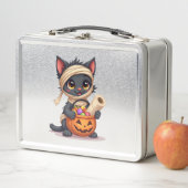 Schattige Halloween Zwarte Kat Pompoen Trick or Tr (In situ)