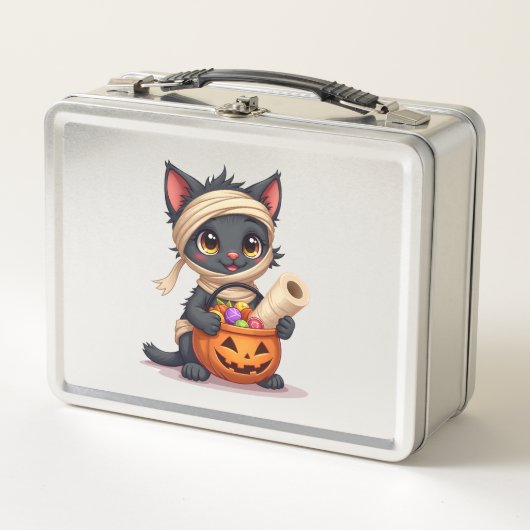 Schattige Halloween Zwarte Kat Pompoen Trick or Tr (Voorkant)