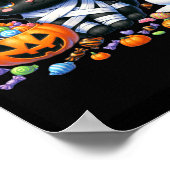 Schattige Halloween Zwarte Kat Pompoen Trick Or Tr Poster (Hoek)