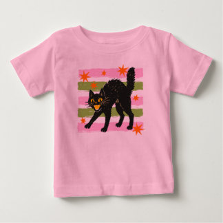 Schattige Halloween Zwarte Kat Roze Groene Strepen