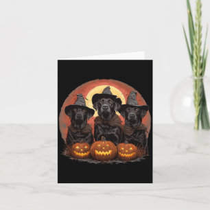 Schattige Halloween Zwarte Labrador Retriever Hond Kaart