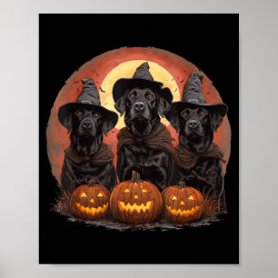 Schattige Halloween Zwarte Labrador Retriever Hond Poster