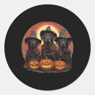 Schattige Halloween Zwarte Labrador Retriever Hond Ronde Sticker