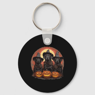 Schattige Halloween Zwarte Labrador Retriever Hond Sleutelhanger