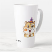 Schattige Halloweenhamster met Candy Corn en Hekse Latte Mok (Rechterhoek)