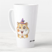Schattige Halloweenhamster met Candy Corn en Hekse Latte Mok (Linkerhoek)