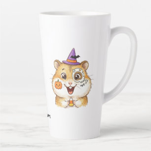 Schattige Halloweenhamster met Candy Corn en Hekse Latte Mok
