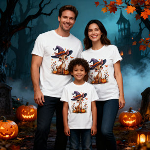 Schattige Halloweenhert in een heksen Pet ontwerp T-shirt