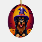 Schattige halloweenhond keramisch ornament (Rechts)