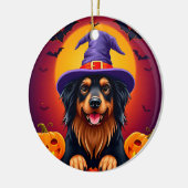 Schattige halloweenhond keramisch ornament (Links)