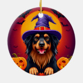 Schattige halloweenhond keramisch ornament (Achterkant)