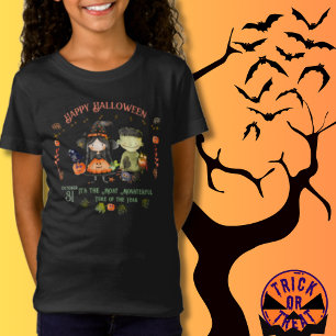 Schattige Halloweenmonster en een heks T-shirt