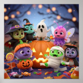 Schattige Halloweenmonsters Poster (Voorkant)