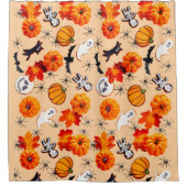 Schattige Halloweenpatroon met pompoenen, spoken Douchegordijn (Voorkant)